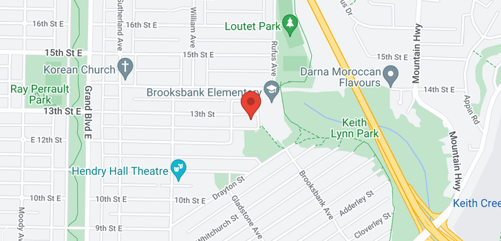 map of 1605 112 E 13TH STREET